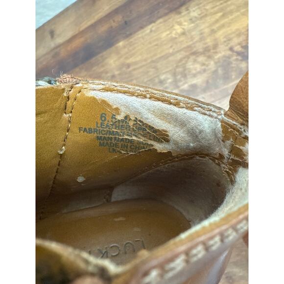 Fossil Basel Leather Ankle Boots Bootie Women's Size 6 1/2 Toffee Side Zipper - Picture 9 of 14